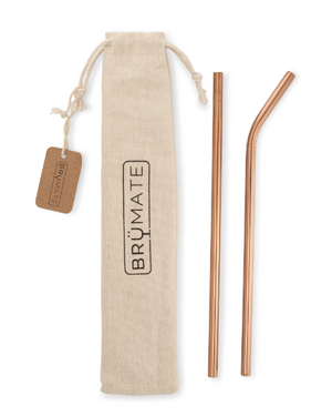Stainless Steel Reusable Straws | Rose Gold | Large