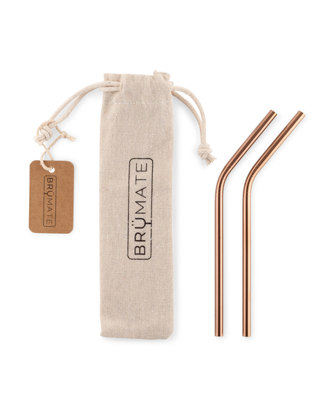 Stainless Steel Reusable Straws | Rose Gold | Small