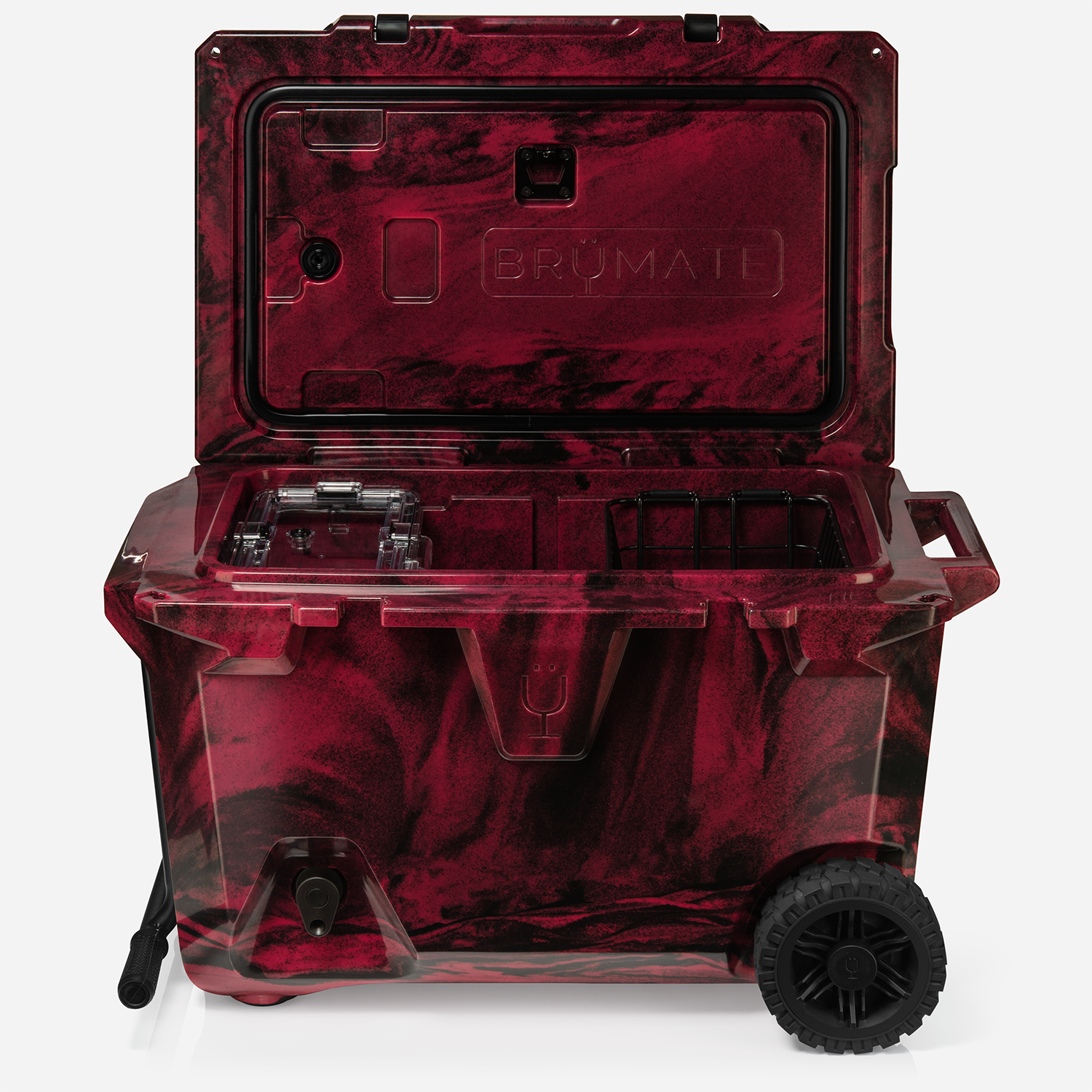 BrüTank 55-Quart Rolling Cooler | Red & Black Swirl