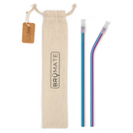 Stainless Steel Reusable Straws | Rainbow Titanium | Large thumbnail image 1 